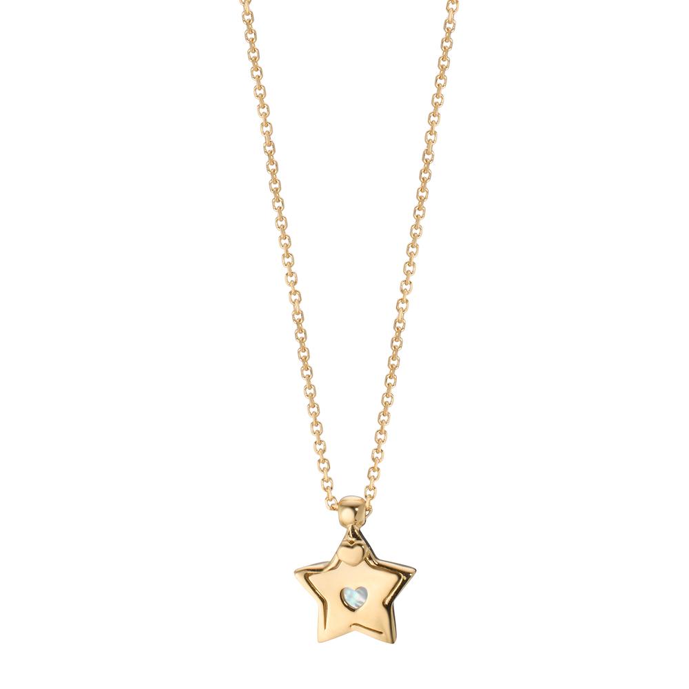 Collier 585/14K guld Perlemor stjerne 39-42 cm