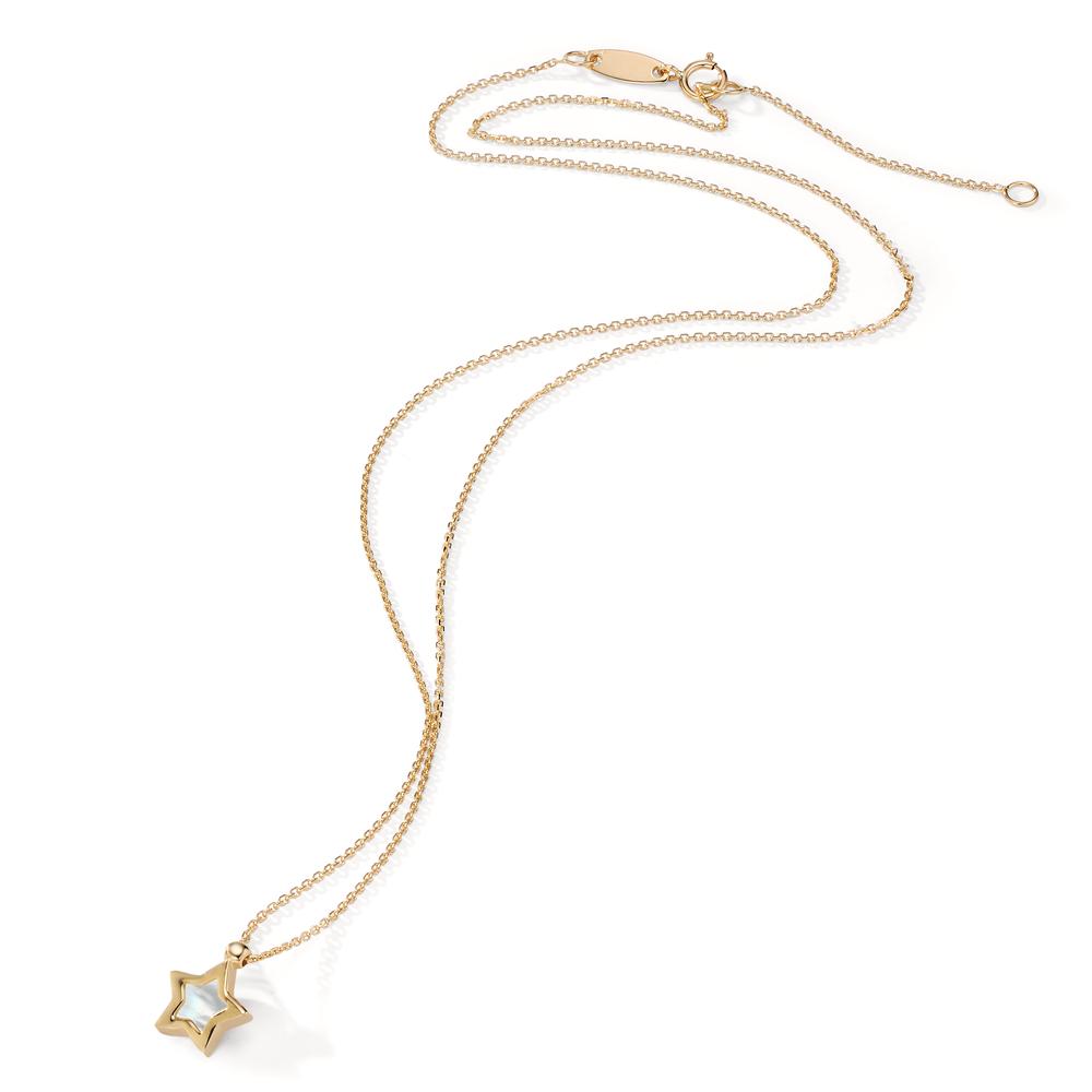 Collier 585/14K guld Perlemor stjerne 39-42 cm