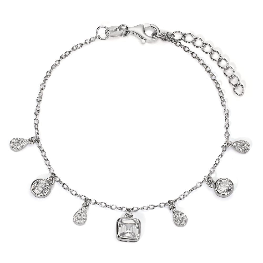 Armbånd Sølv Zirconia rhodineret 16-19 cm