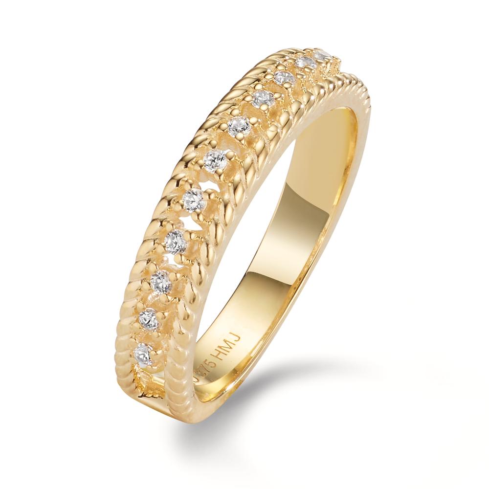 Fingerring 375/9K guld Zirconia 11 Sten