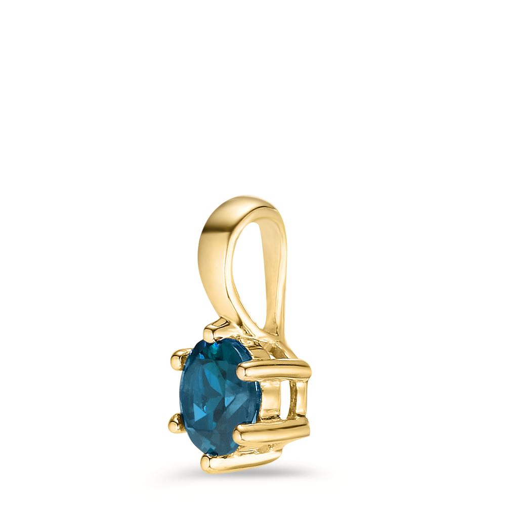 Vedhæng 375/9K guld London Blue Topaz Ø5.5 mm