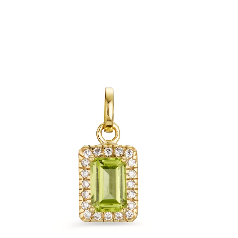 Vedhæng 375/9K guld Peridot, Zirconia 20 Sten