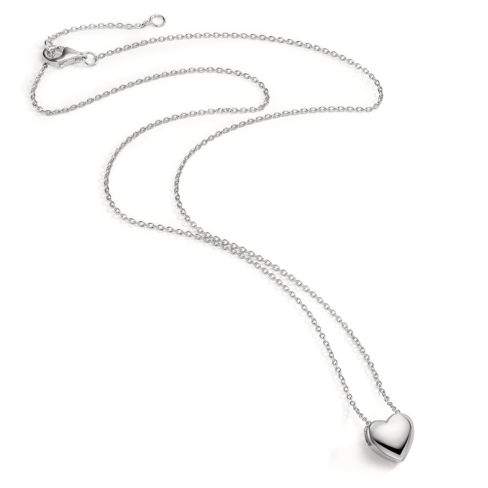 Collier Sølv rhodineret Hjerte 42-45 cm