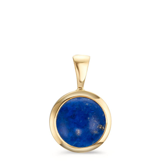 Vedhæng Sølv Lapis lazuli gul forgyldt Ø14.5 mm