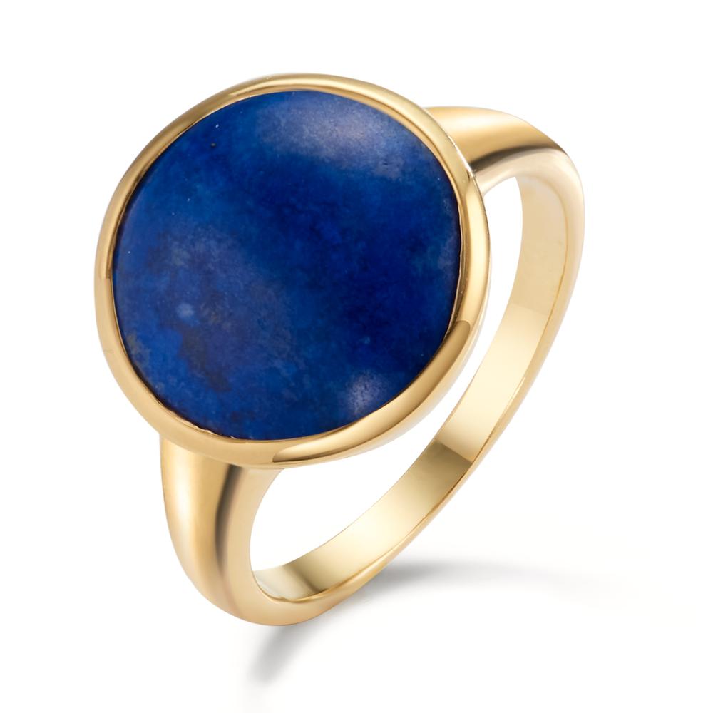 Fingerring Sølv Lapis lazuli gul forgyldt