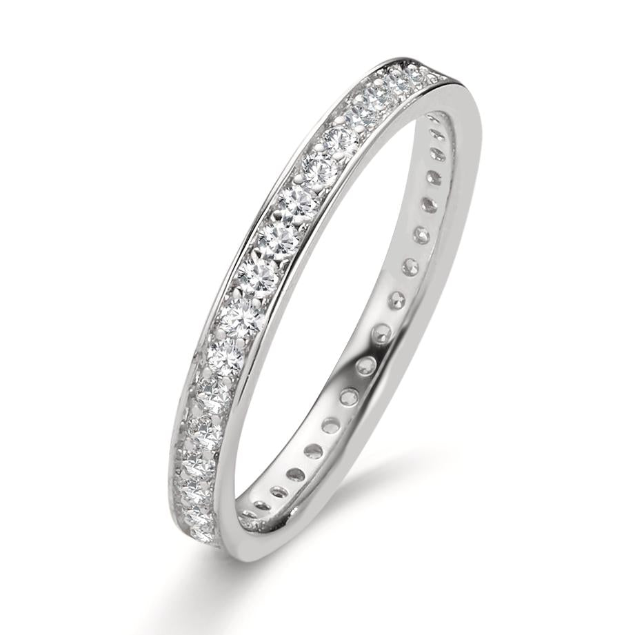 Memory ring 585/14 K hvidguld Zirconia