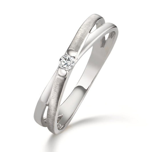 Fingerring 375/9K hvidguld Zirconia