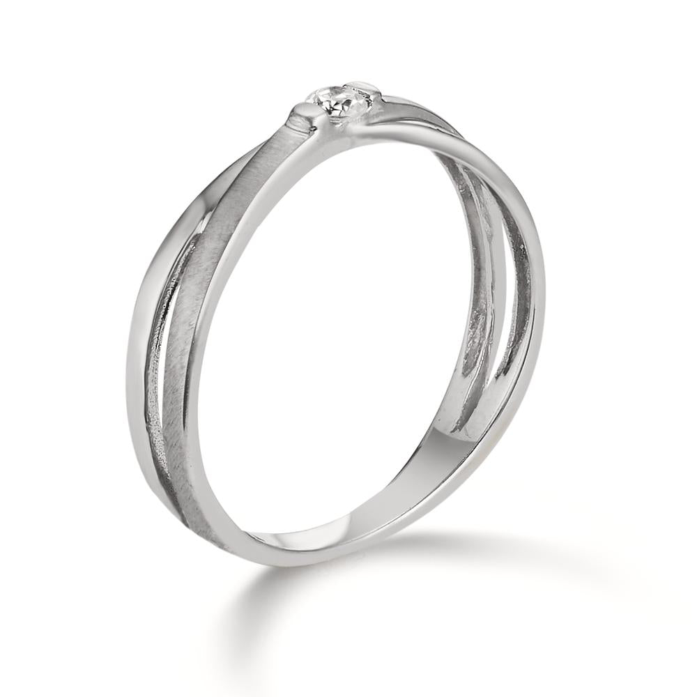 Fingerring 375/9K hvidguld Zirconia