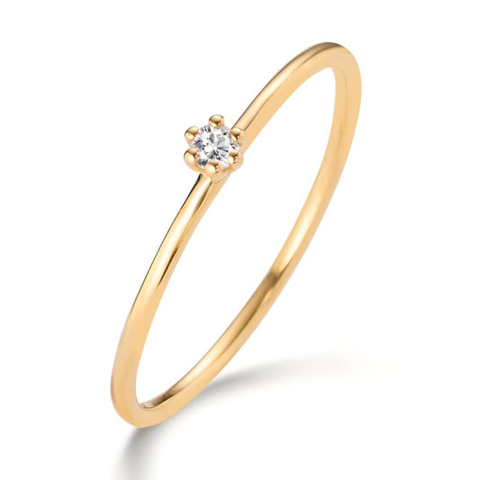 Solitaire ring 585/14K guld Diamant 0.034 ct, w-si