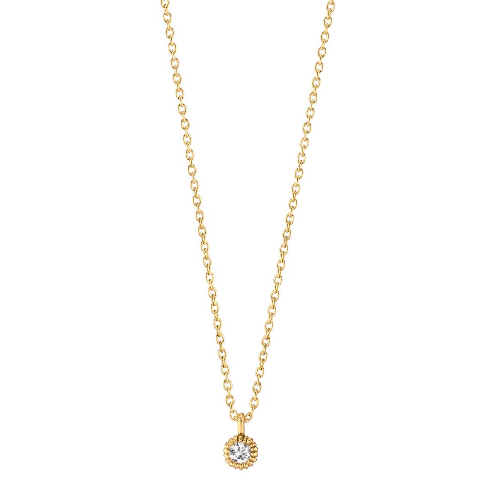 Collier 585/14K guld Diamant 0.057 ct, w-si 39-42 cm