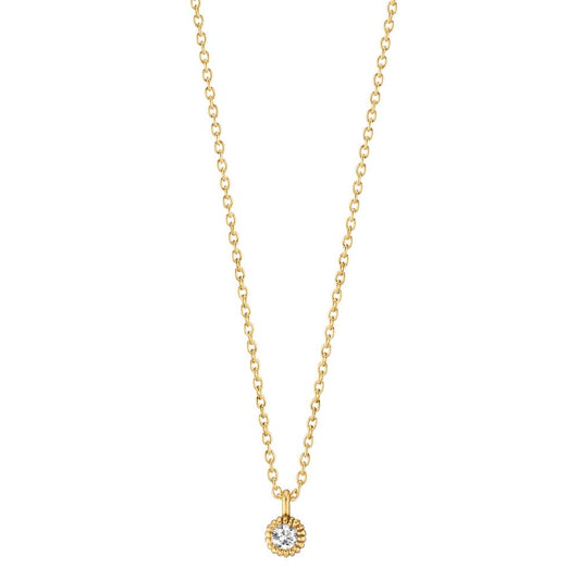 Collier 585/14K guld Diamant 0.057 ct, w-si 39-42 cm