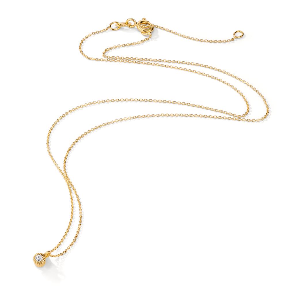 Collier 585/14K guld Diamant 0.057 ct, w-si 39-42 cm