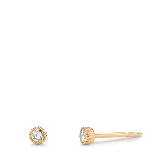 Ørestikker 585/14K guld Diamant 0.14 ct, 2 Sten , w-si Ø3 mm