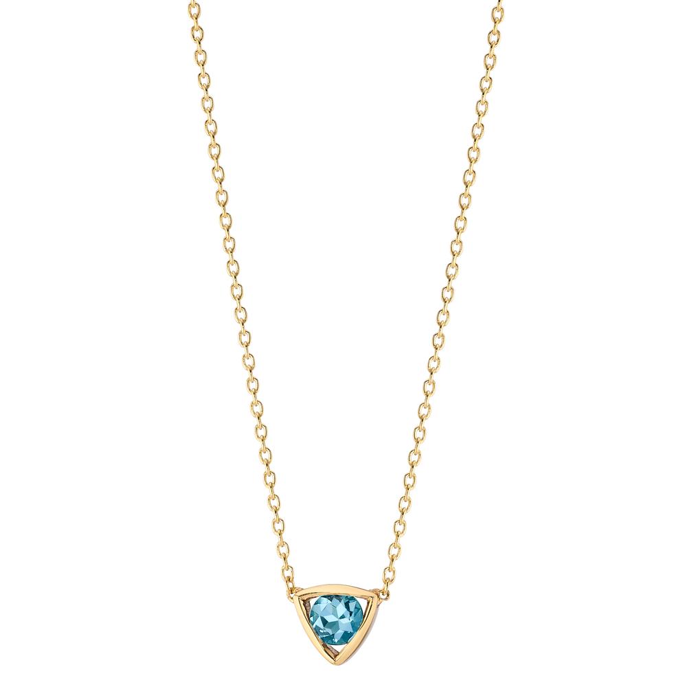 Collier 585/14K guld Topas blå , 0.14 ct 39-42 cm