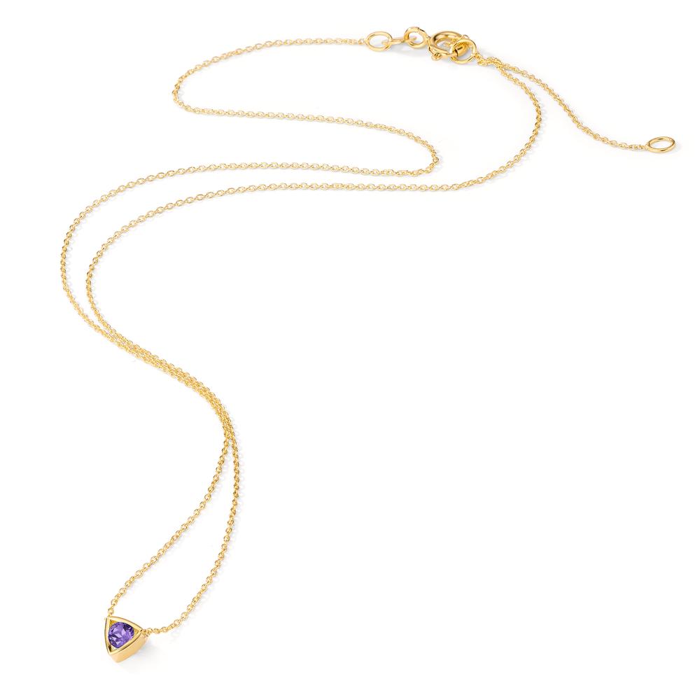 Collier 585/14K guld Ametyst 0.11 ct 39-42 cm