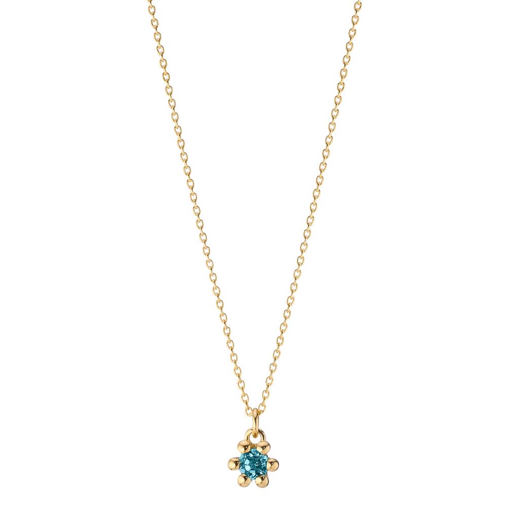 Collier 585/14K guld London Blue Topaz 0.13 ct 39-42 cm