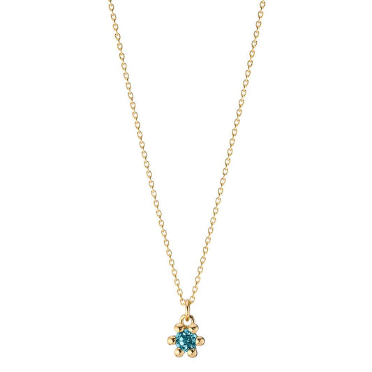 Collier 585/14K guld London Blue Topaz 0.13 ct 39-42 cm