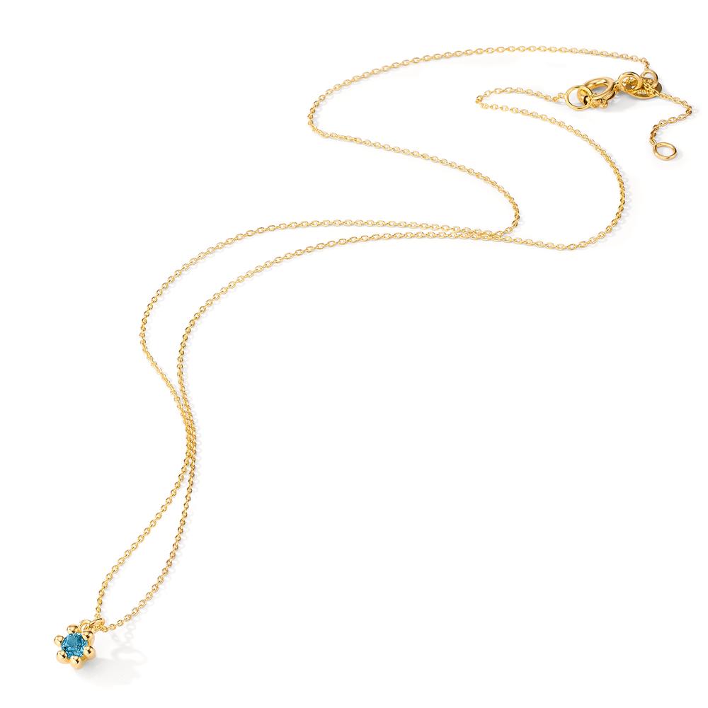 Collier 585/14K guld London Blue Topaz 0.13 ct 39-42 cm