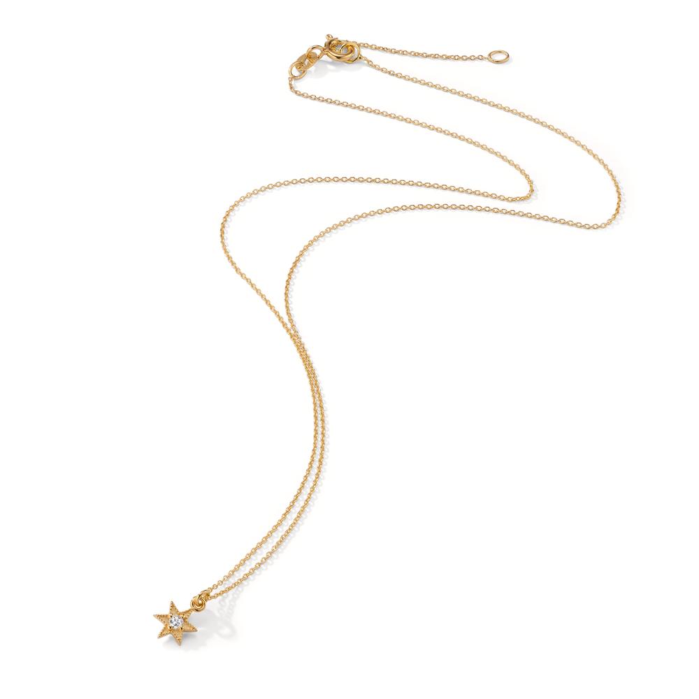 Collier 585/14K guld Diamant 0.034 ct, w-si stjerne 39-42 cm