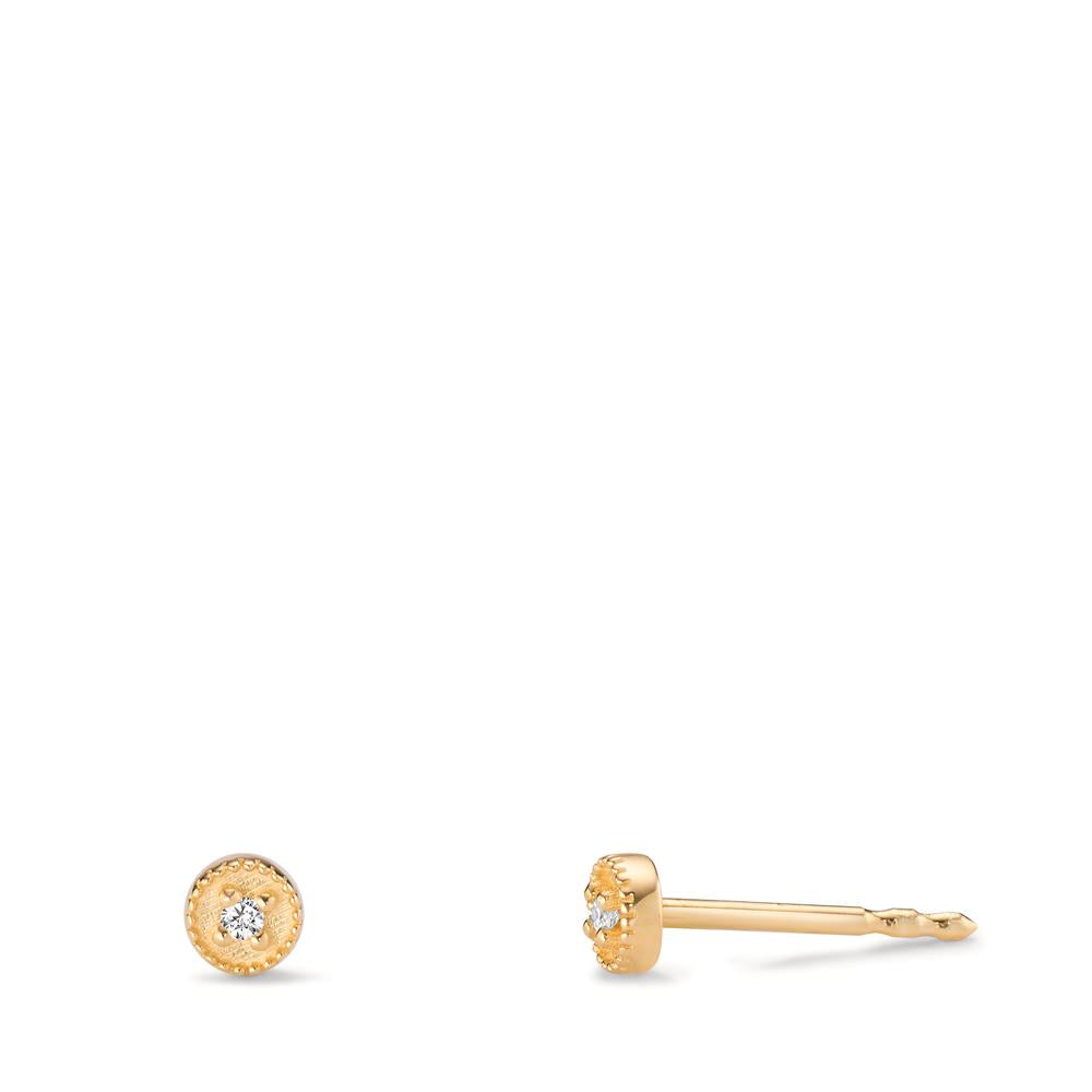 Ørestikker 585/14K guld Diamant 0.016 ct, 2 Sten , w-si Ø3.5 mm