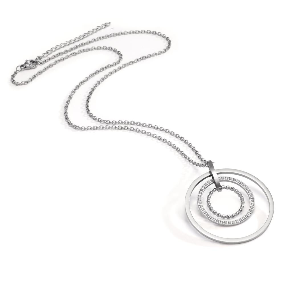 Collier Rustfrit stål Zirconia 50-55 cm Ø42 mm