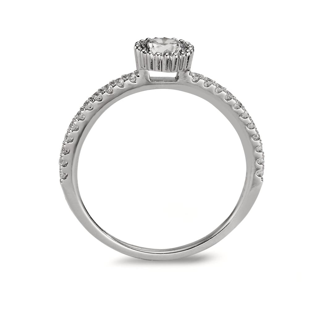 Fingerring 375/9K hvidguld Zirconia Ø5.5 mm