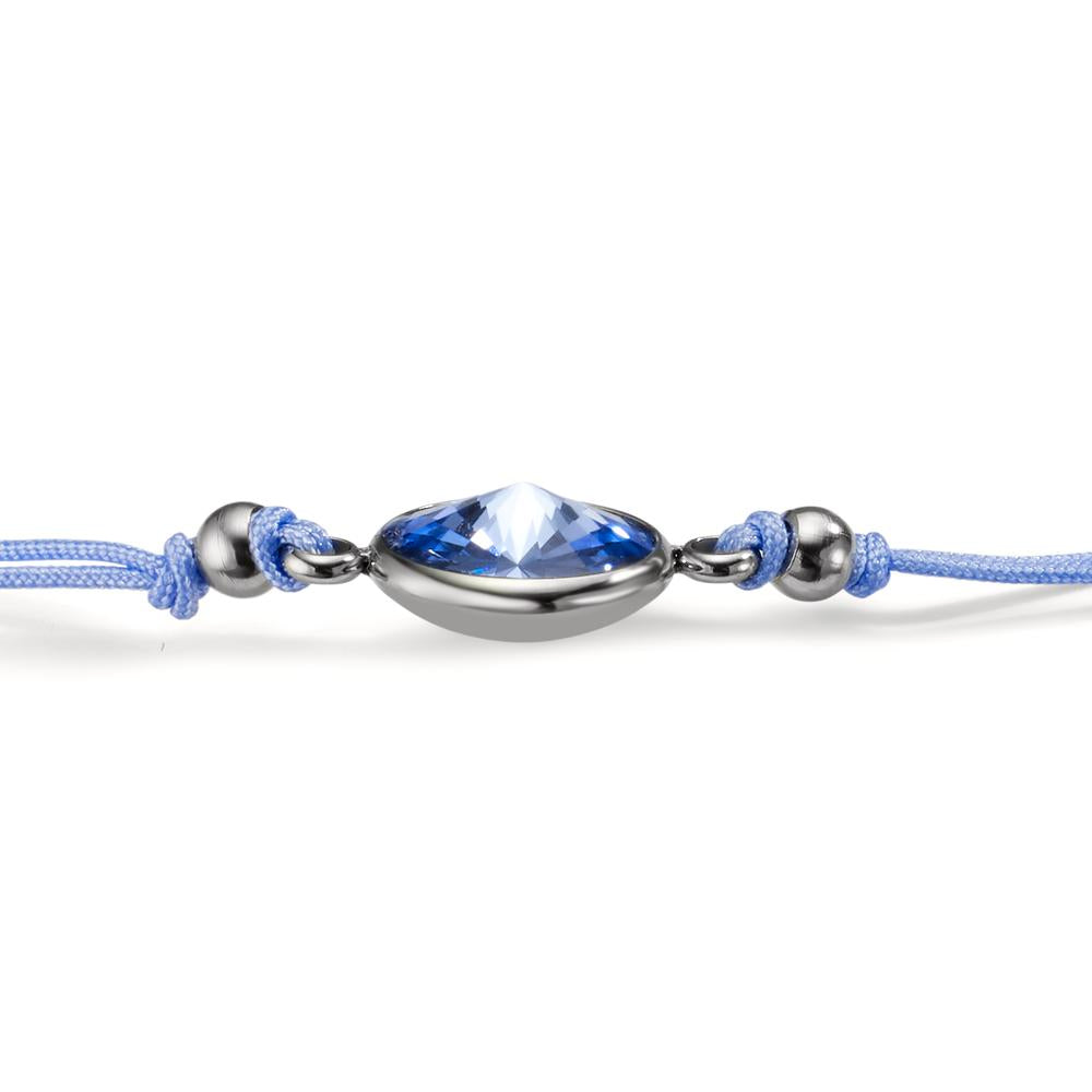 Armbånd Rustfrit stål, Tekstil Zirconia lyseblå 14-21 cm