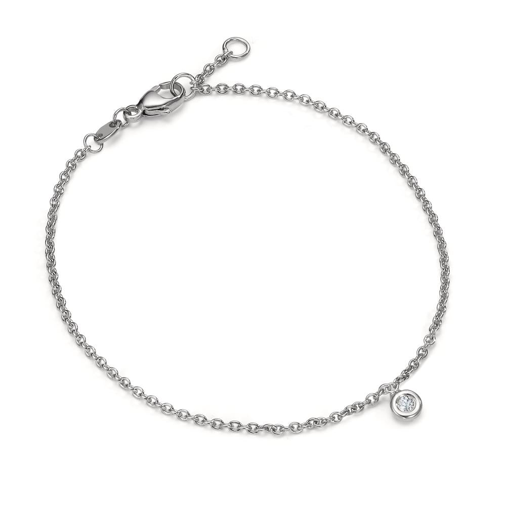 Armbånd 750/18K hvidguld Diamant 0.03 ct, w-si 17-18 cm