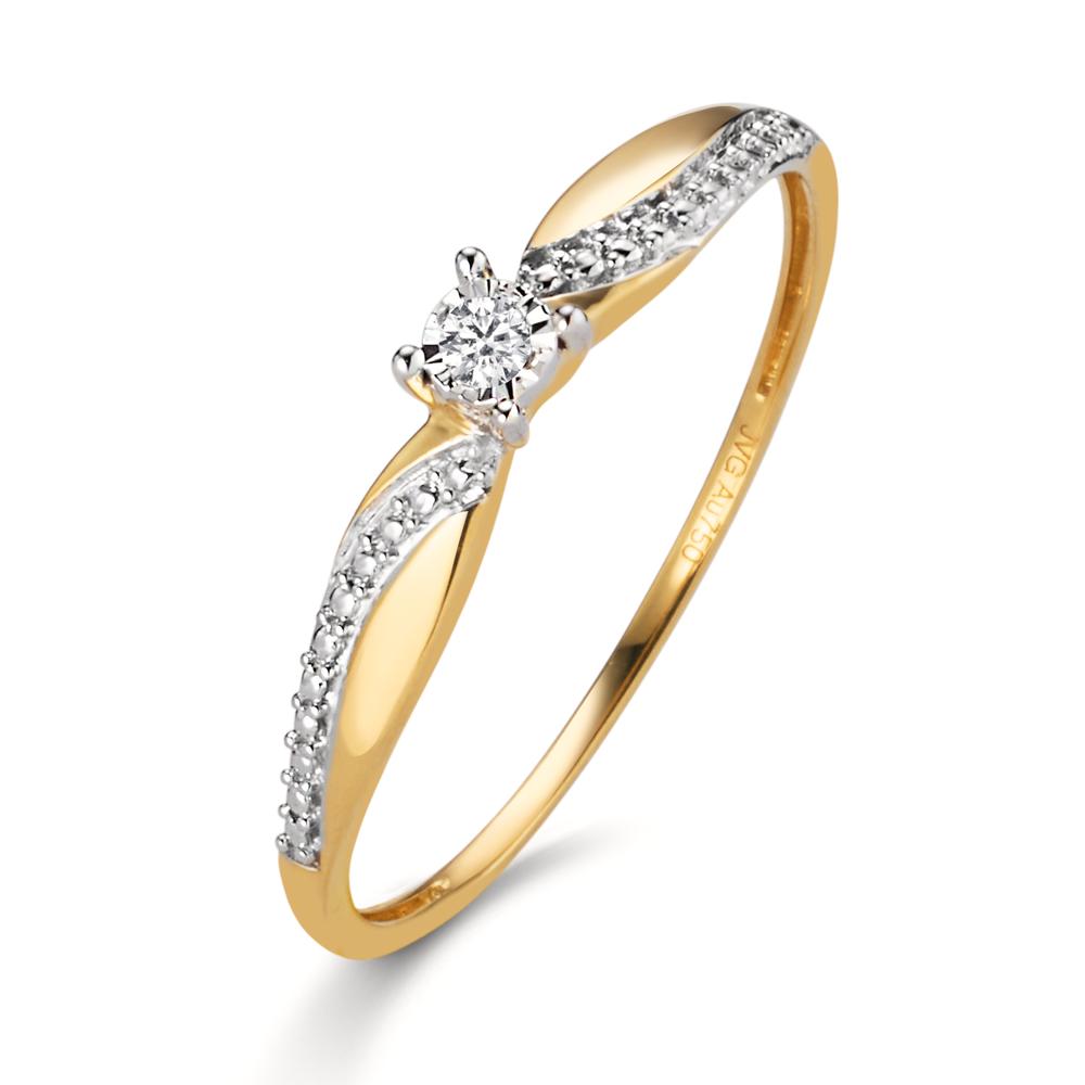 Solitaire ring 750/18K guld Diamant 0.02 ct, w-si