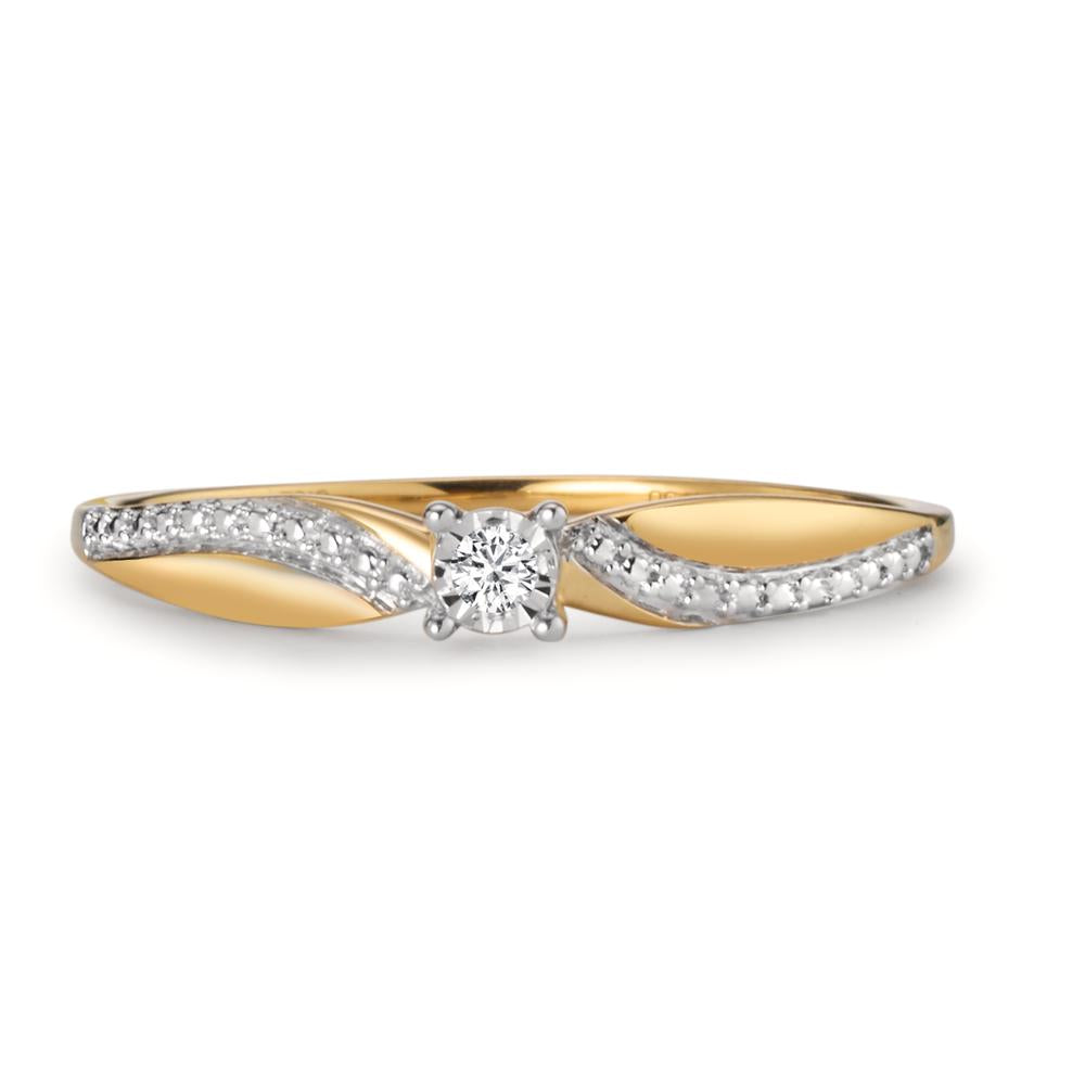 Solitaire ring 750/18K guld Diamant 0.02 ct, w-si