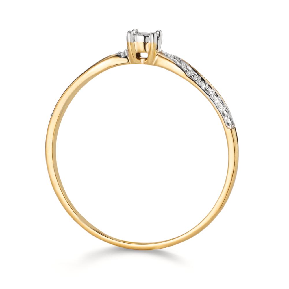 Solitaire ring 750/18K guld Diamant 0.02 ct, w-si