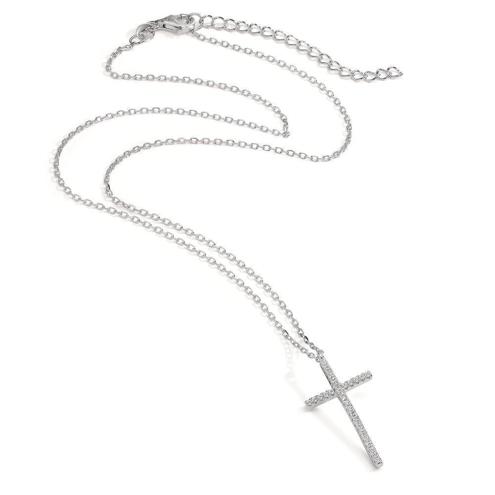 Collier Sølv rhodineret Kryds 40-45 cm