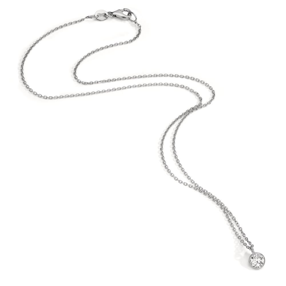 Collier Sølv Zirconia 5.5 mm rhodineret 38 cm