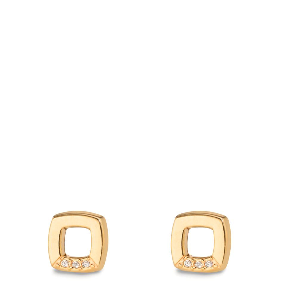 Ørestikker 375/9K guld Zirconia 6 Sten Ø6.5 mm