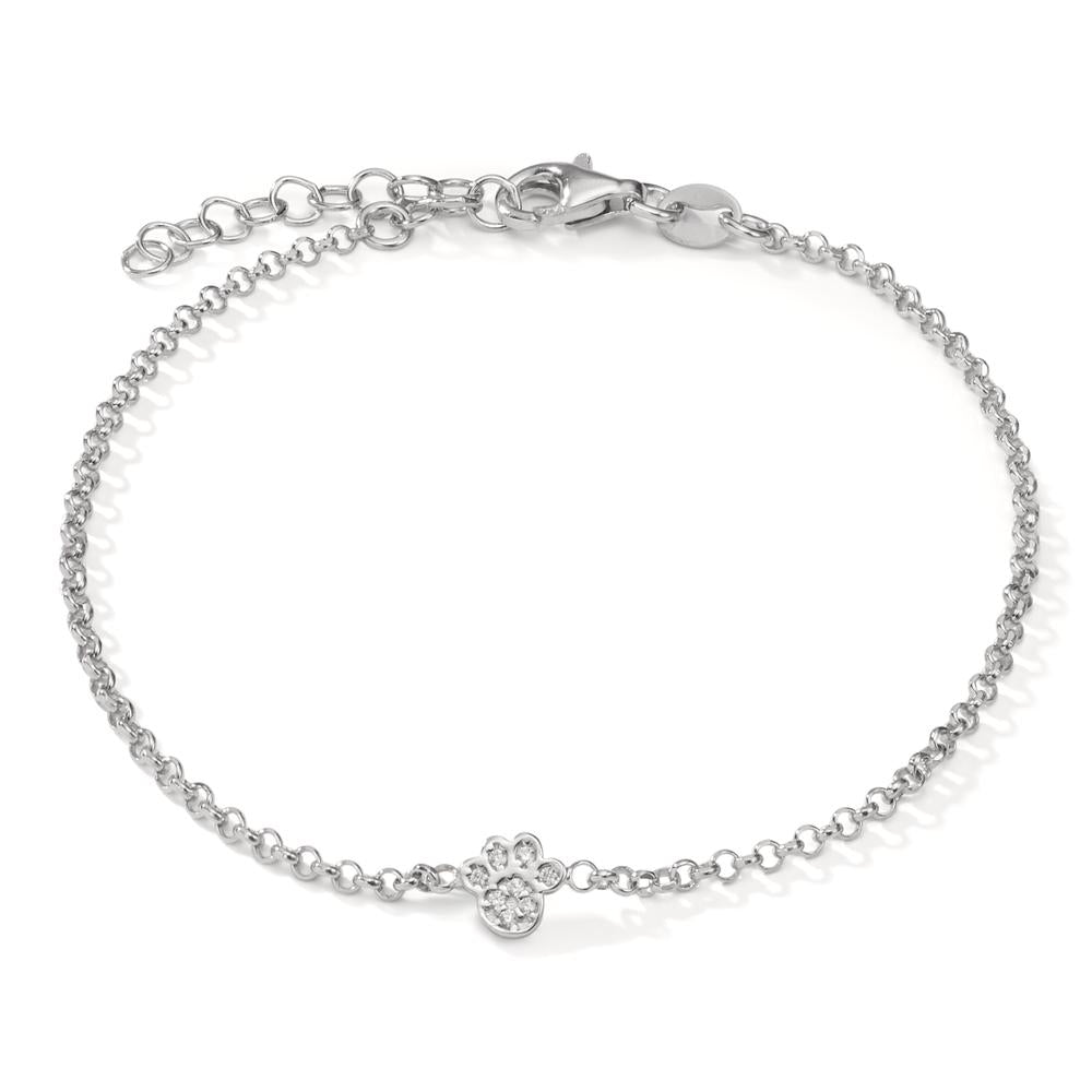 Armbånd Sølv Zirconia 8 Sten rhodineret pote 17-20 cm