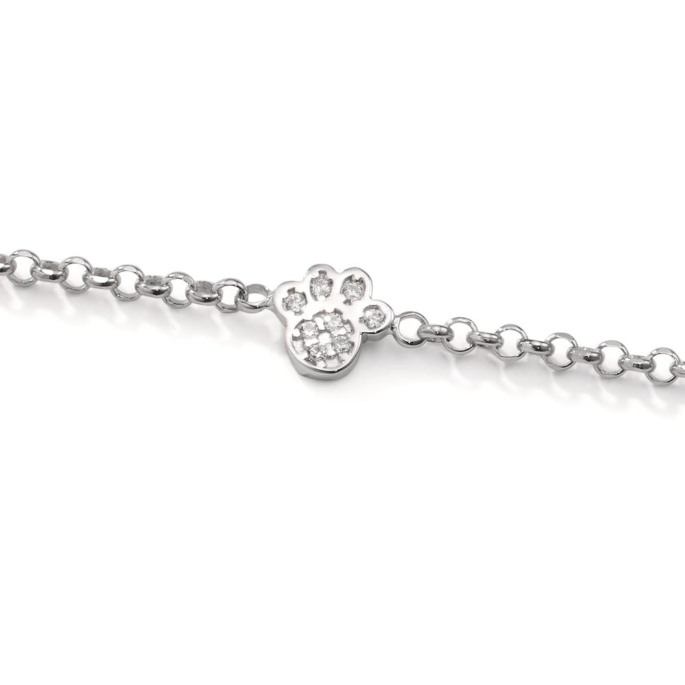 Armbånd Sølv Zirconia 8 Sten rhodineret pote 17-20 cm