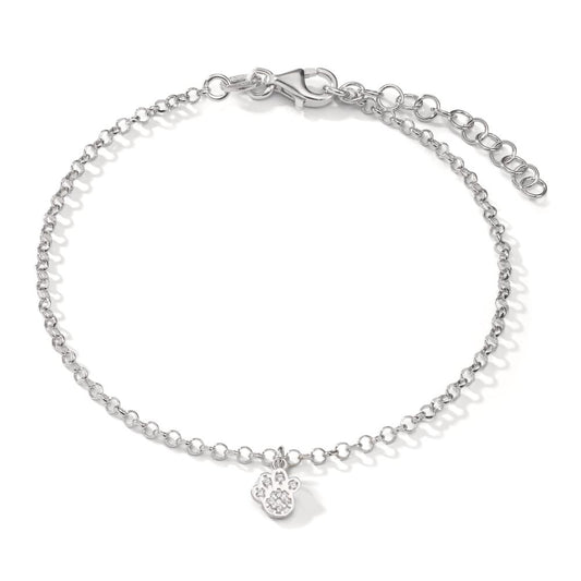 Armbånd Sølv Zirconia 8 Sten rhodineret pote 17.5-20.5 cm