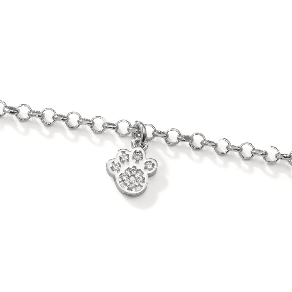 Armbånd Sølv Zirconia 8 Sten rhodineret pote 17.5-20.5 cm