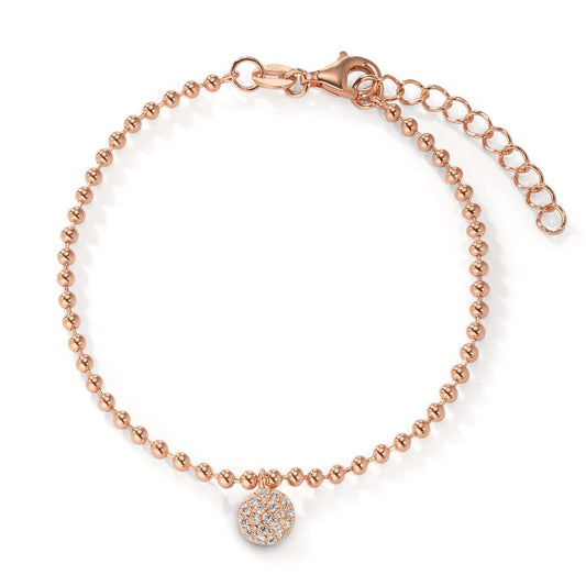 Armbånd Sølv Zirconia rose forgyldt 16-19 cm