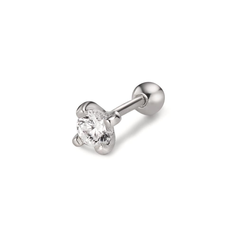 Piercing Sølv Zirconia rhodineret Ø4 mm