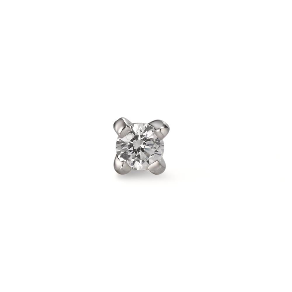 Piercing Sølv Zirconia rhodineret Ø4 mm