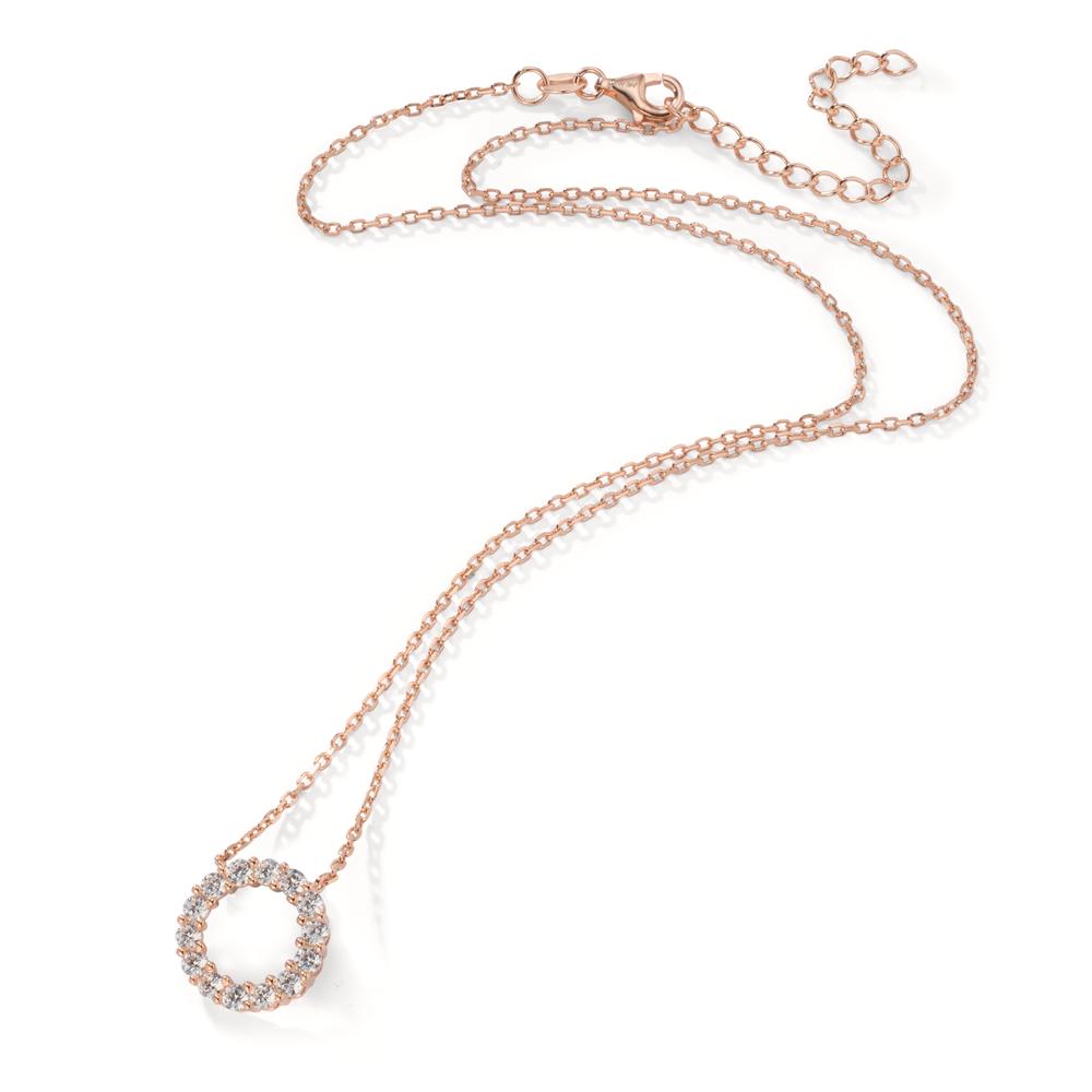 Collier Sølv Zirconia rose forgyldt 40-45 cm