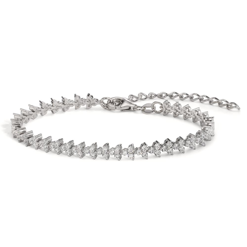 Armbånd Sølv Zirconia blå rhodineret 16-21 cm