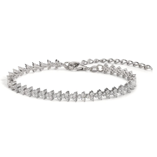 Armbånd Sølv Zirconia blå rhodineret 16-21 cm