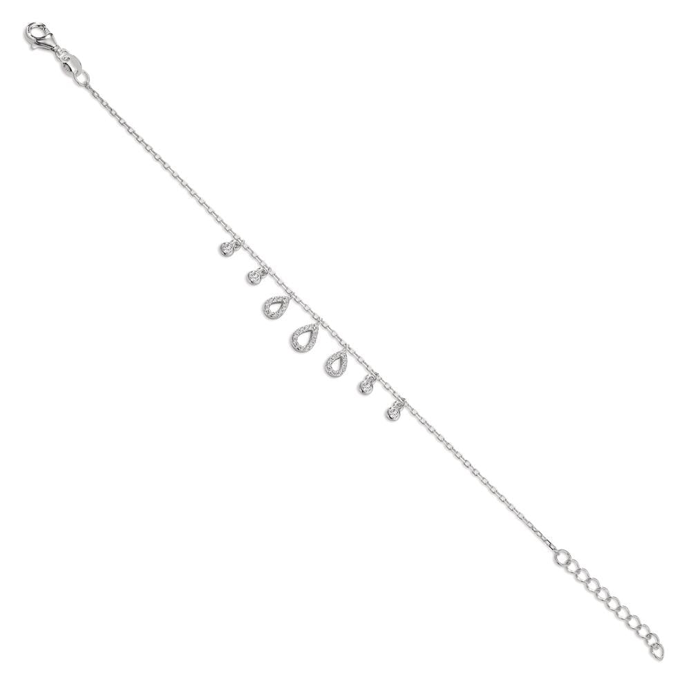 Armbånd Sølv Zirconia rhodineret 16-19 cm