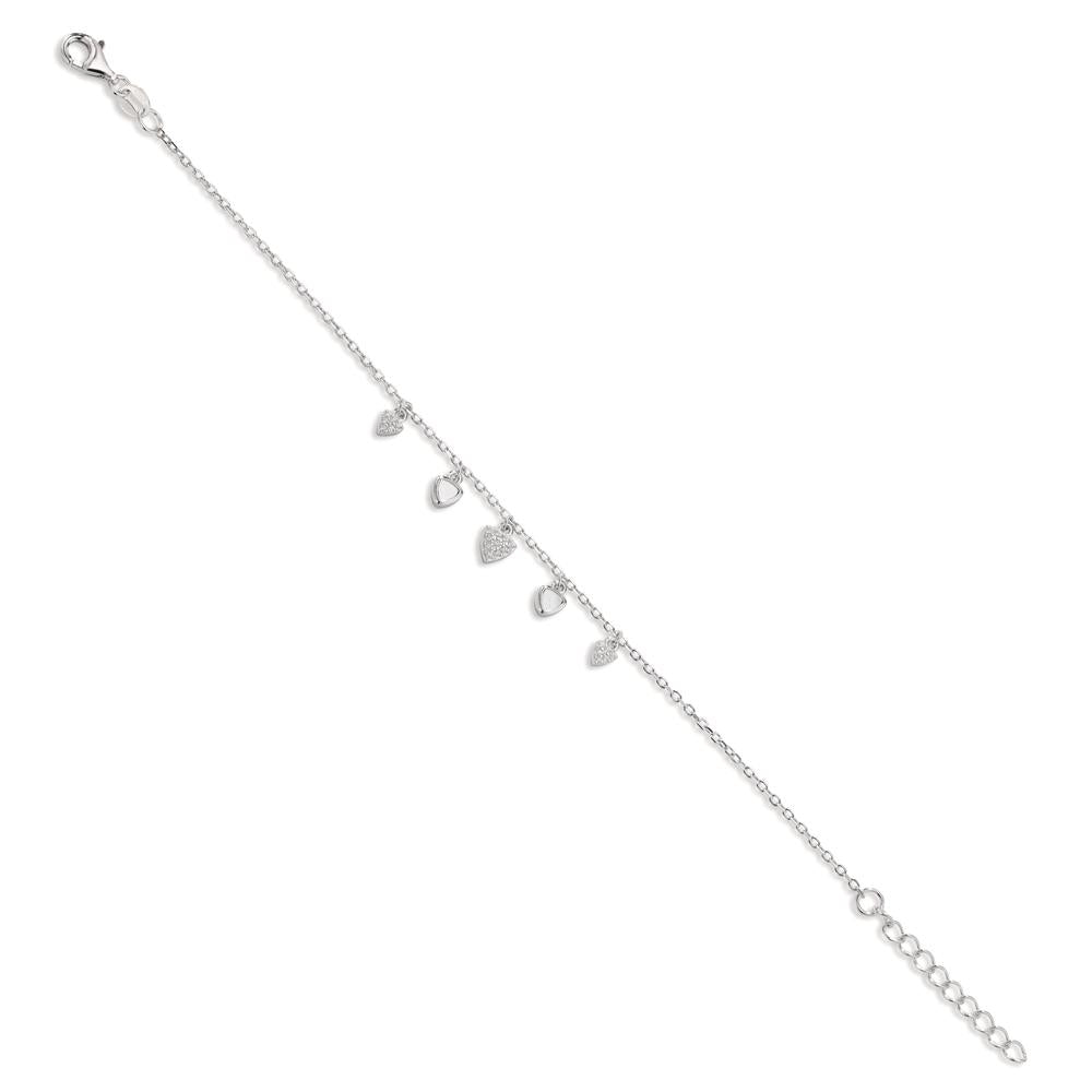 Armbånd Sølv Zirconia rhodineret Perlemor 16-19 cm