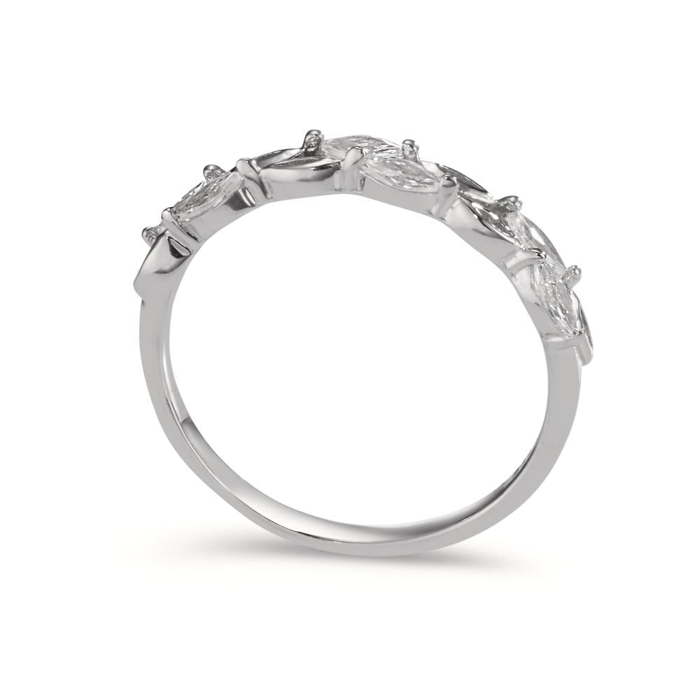 Ringe Sølv Zirconia 6 Sten rhodineret