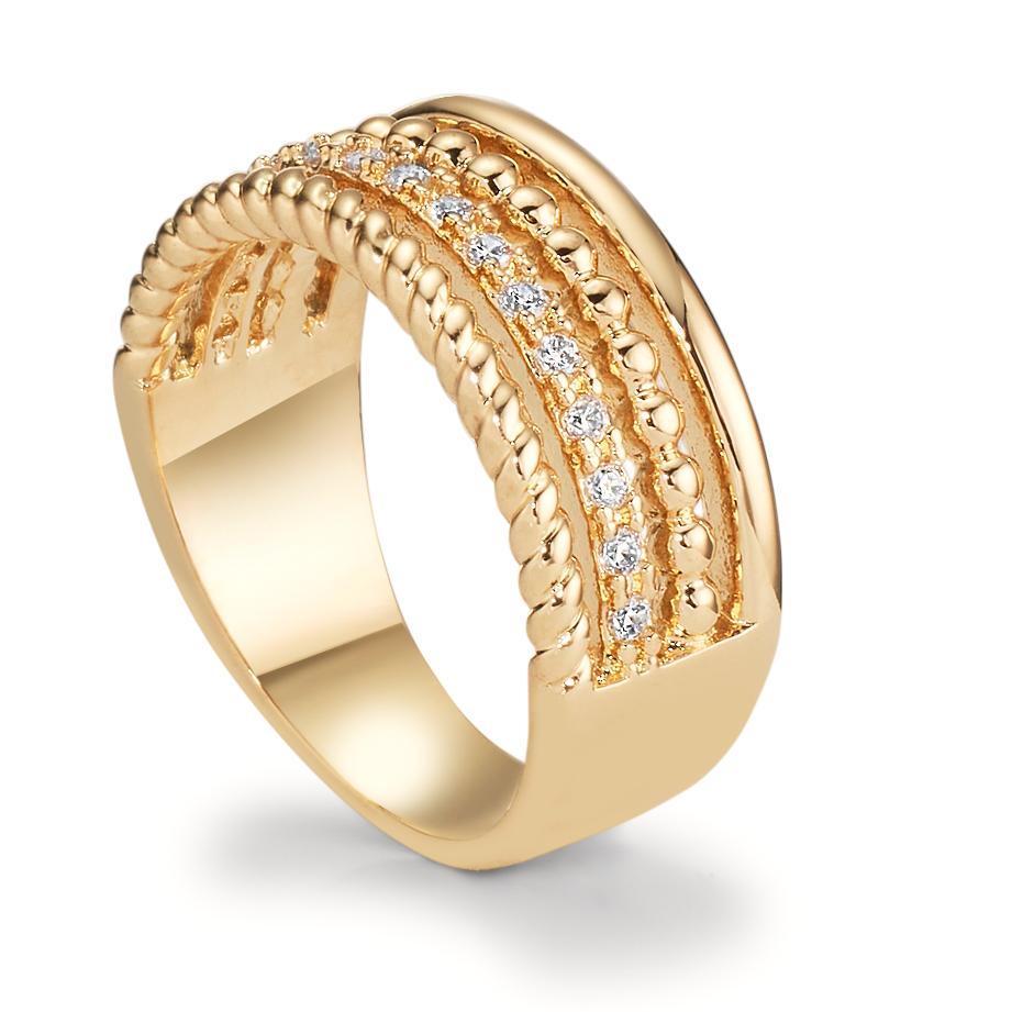 Fingerring Bronze Zirconia forgyldt