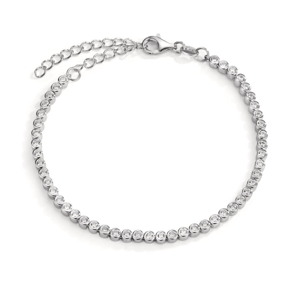 Armbånd Sølv Zirconia rhodineret 16-19 cm