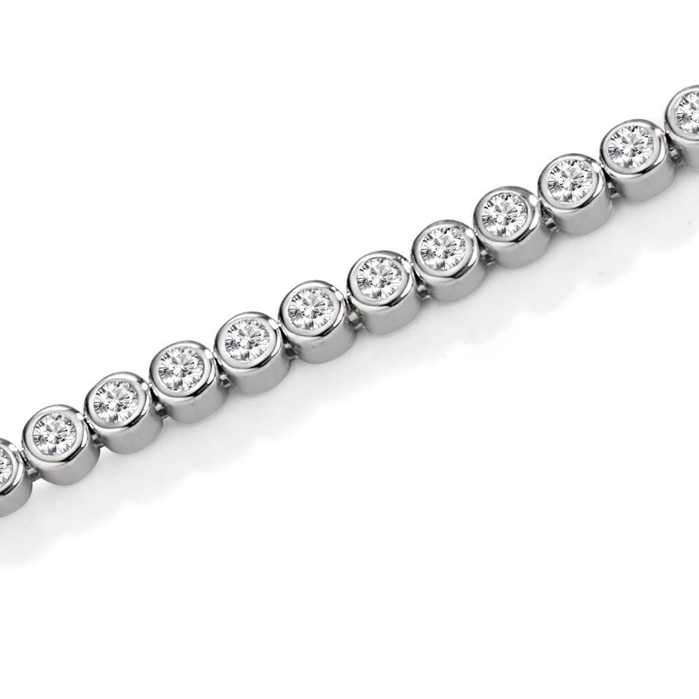 Armbånd Sølv Zirconia rhodineret 16-19 cm